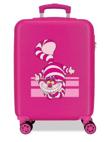 2111141 ABS SUITCASE 55CM 4W.  GATO RISÓN FUCHSIA